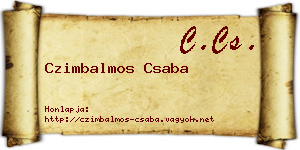 Czimbalmos Csaba névjegykártya